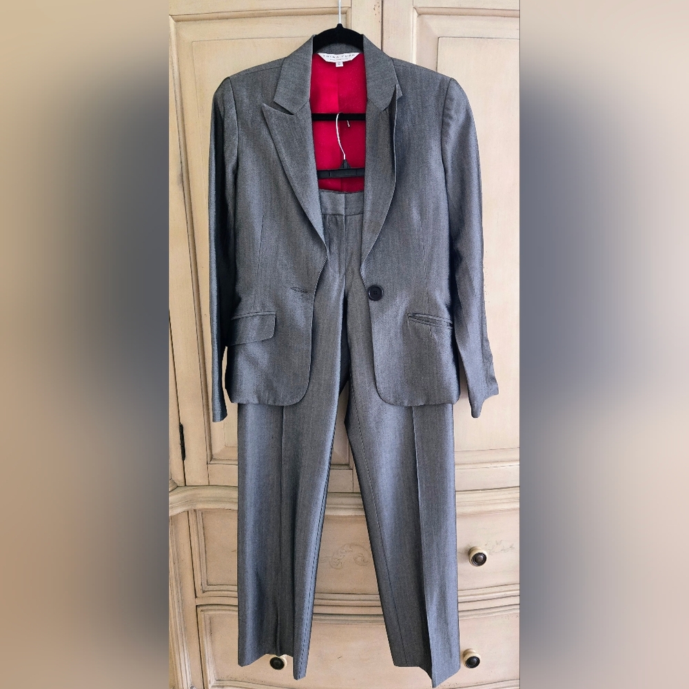 Trina Turk Charcoal Gray Silk Women's Suit